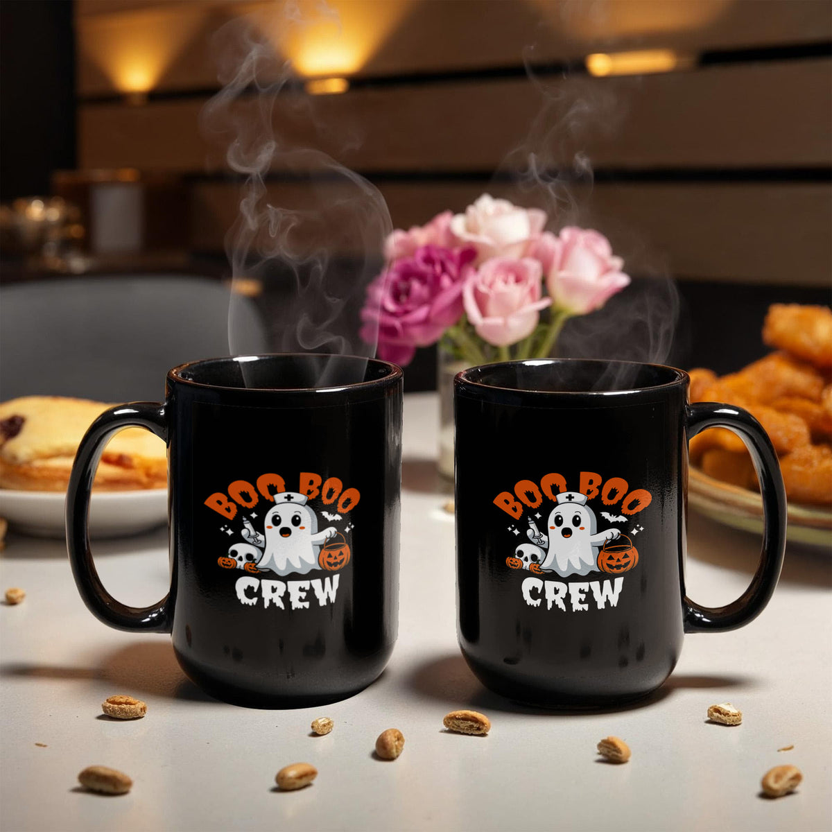 Boo Boo Crew Ghost Coffee Mug, Funny Halloween Gift