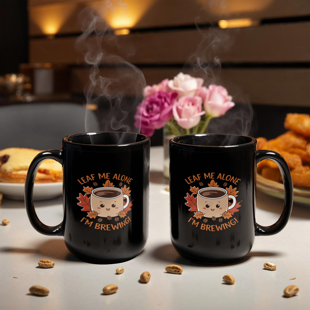 Leaf Me Alone I'm Brewing Coffee Mug, Funny Fall Gift