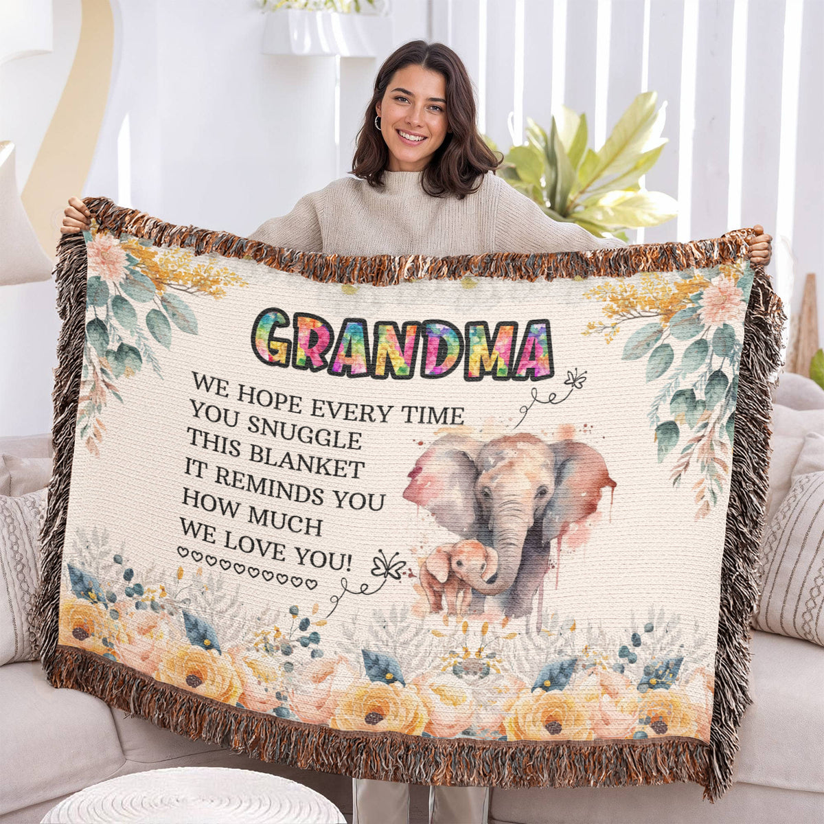 Grandma, We Hope Every Snuggle Reminds You — Heirloom Woven Blanket