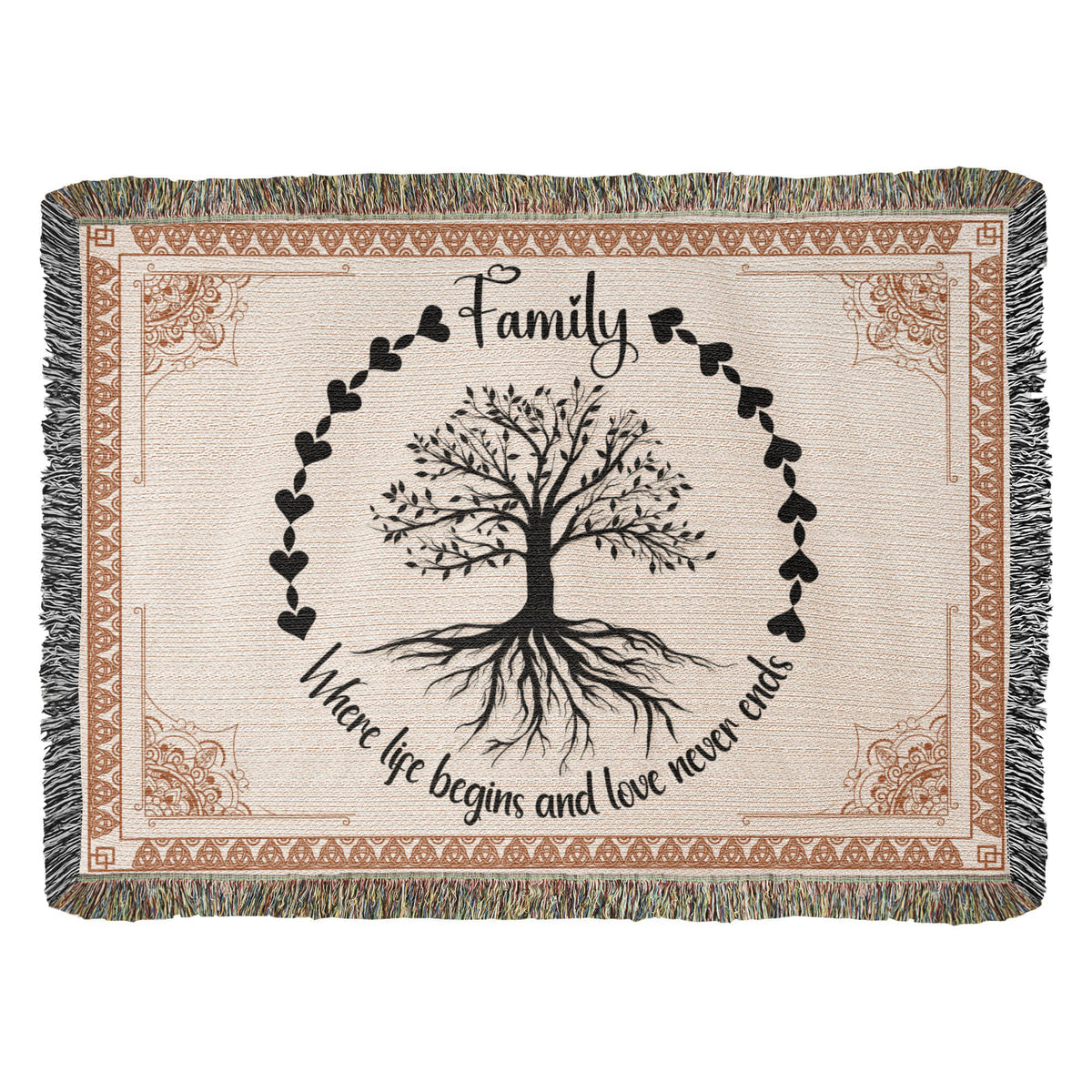 Family Tree, Where Life Begins — Heirloom Woven Blanket
