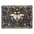 Moon Phase Moth & Florals — Heirloom Woven Blanket