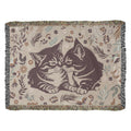 Two Kittens & Florals — Heirloom Woven Blanket