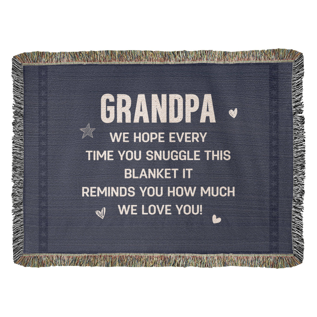 Grandpa, Feel All The Love We Send (Plaid) — Heirloom Woven Blanket