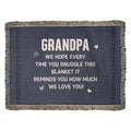 Grandpa, Feel All The Love We Send (Plaid) — Heirloom Woven Blanket