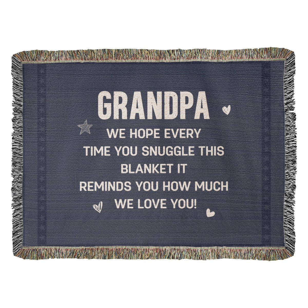 Grandpa, Feel All The Love We Send (Plaid) — Heirloom Woven Blanket