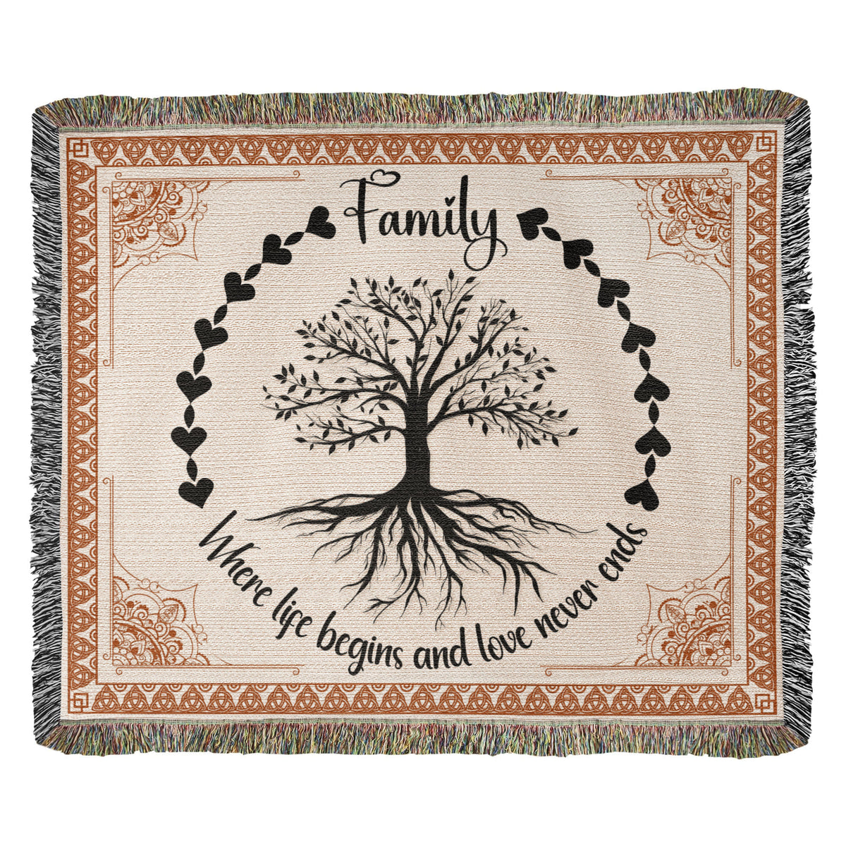 Family Tree, Where Life Begins — Heirloom Woven Blanket