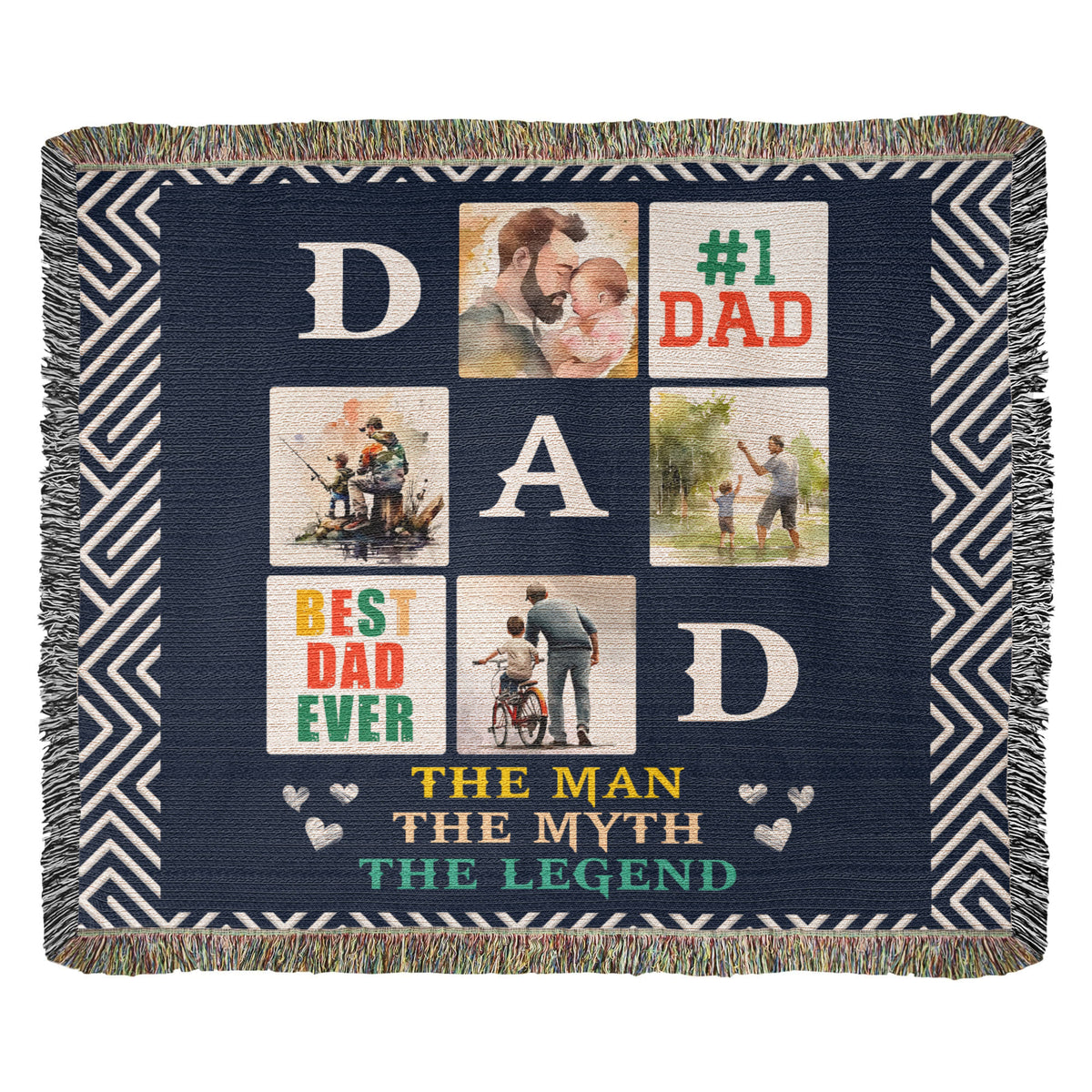 Best Dad Ever, The Man The Myth The Legend — Heirloom Woven Blanket