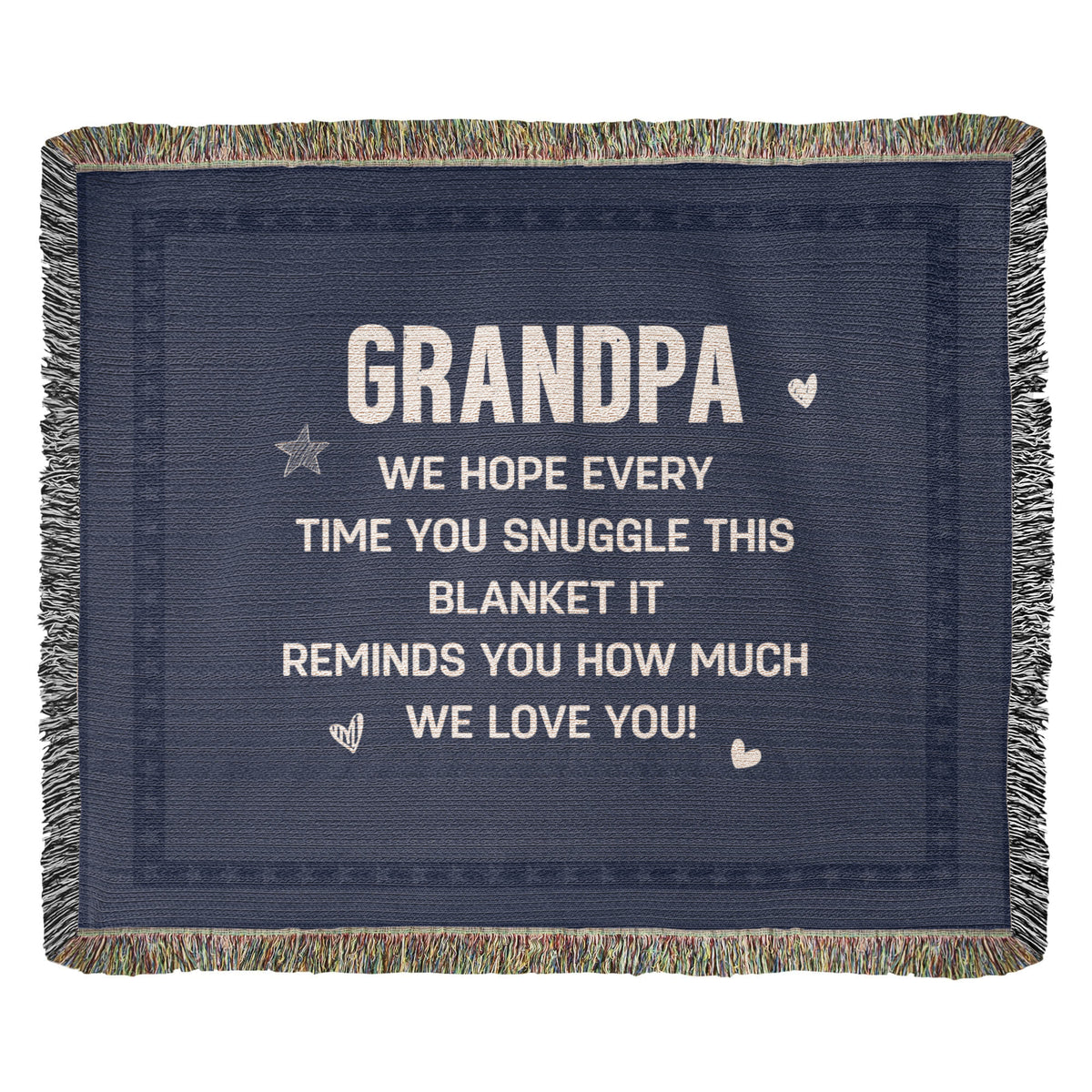 Grandpa, Feel All The Love We Send (Plaid) — Heirloom Woven Blanket