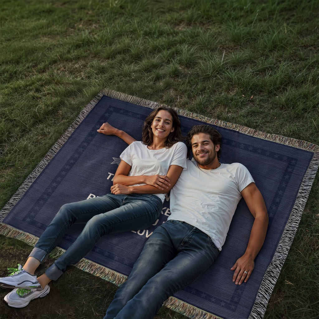 Grandpa, Feel All The Love We Send (Plaid) — Heirloom Woven Blanket