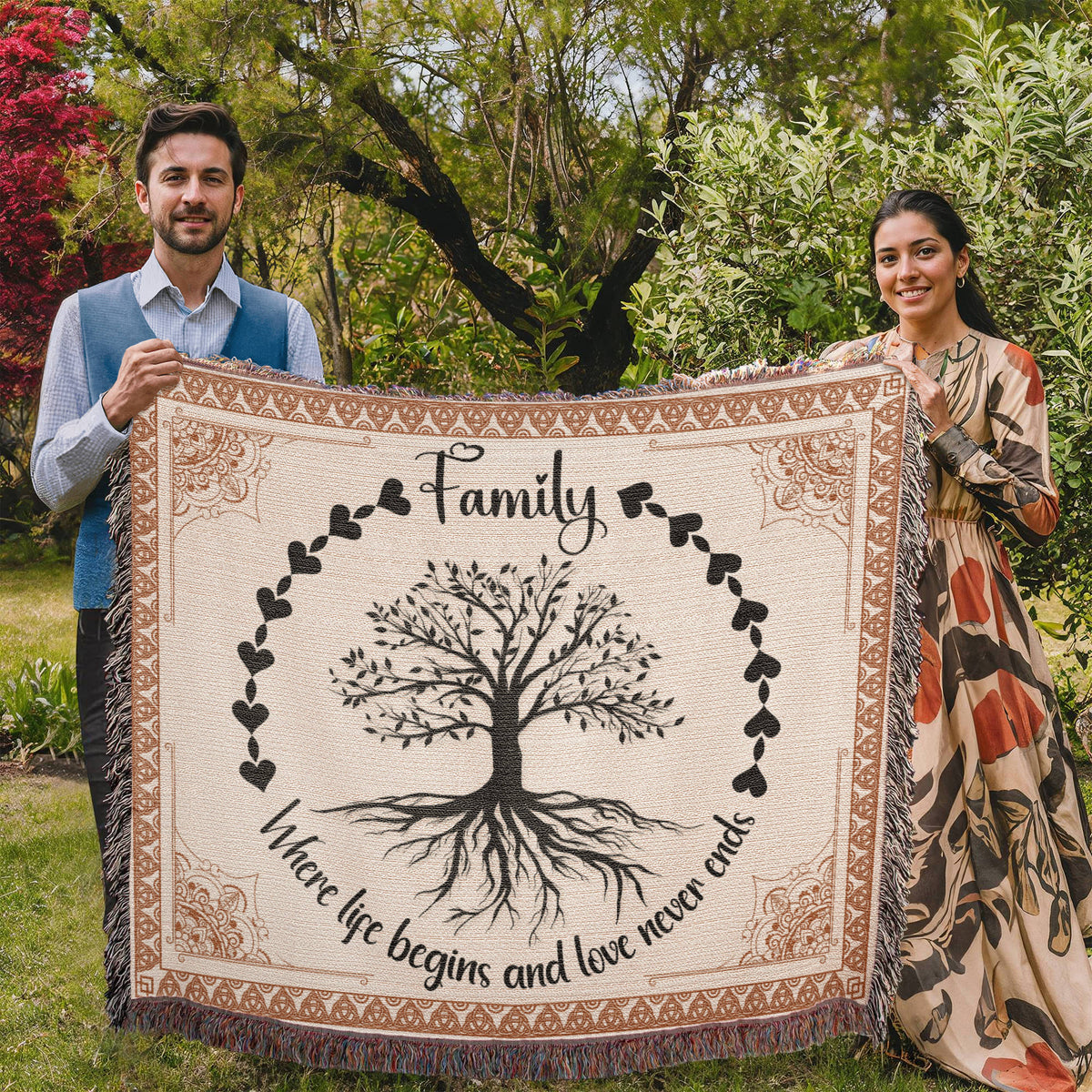 Family Tree, Where Life Begins — Heirloom Woven Blanket