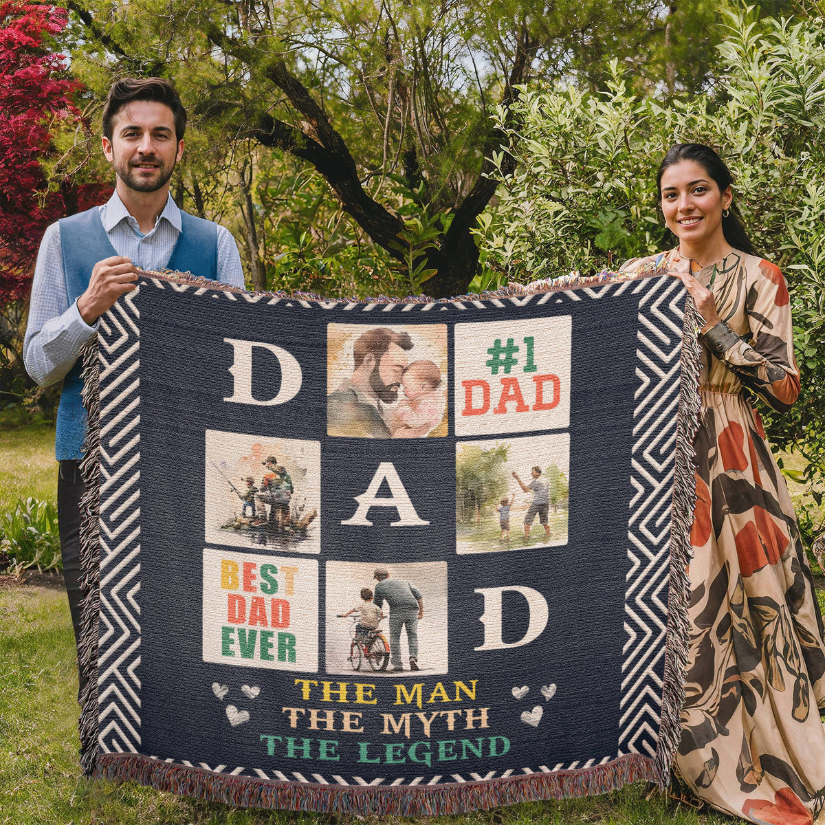 Best Dad Ever, The Man The Myth The Legend — Heirloom Woven Blanket