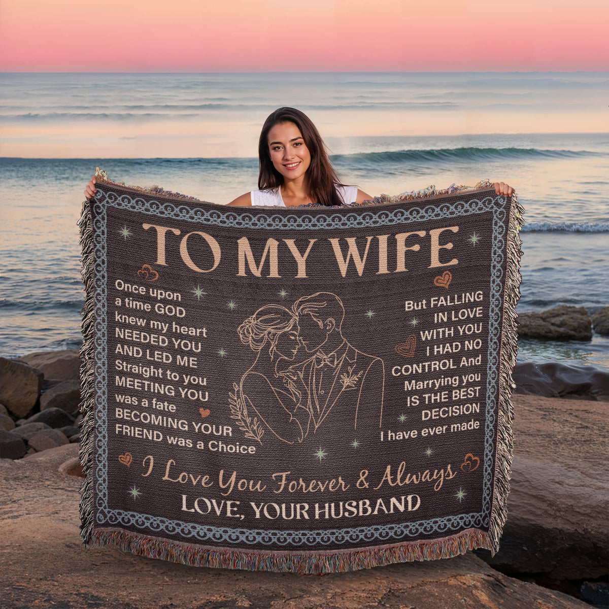 To My Wife, Forever & Always, Love Your Husband — Heirloom Woven Blanket