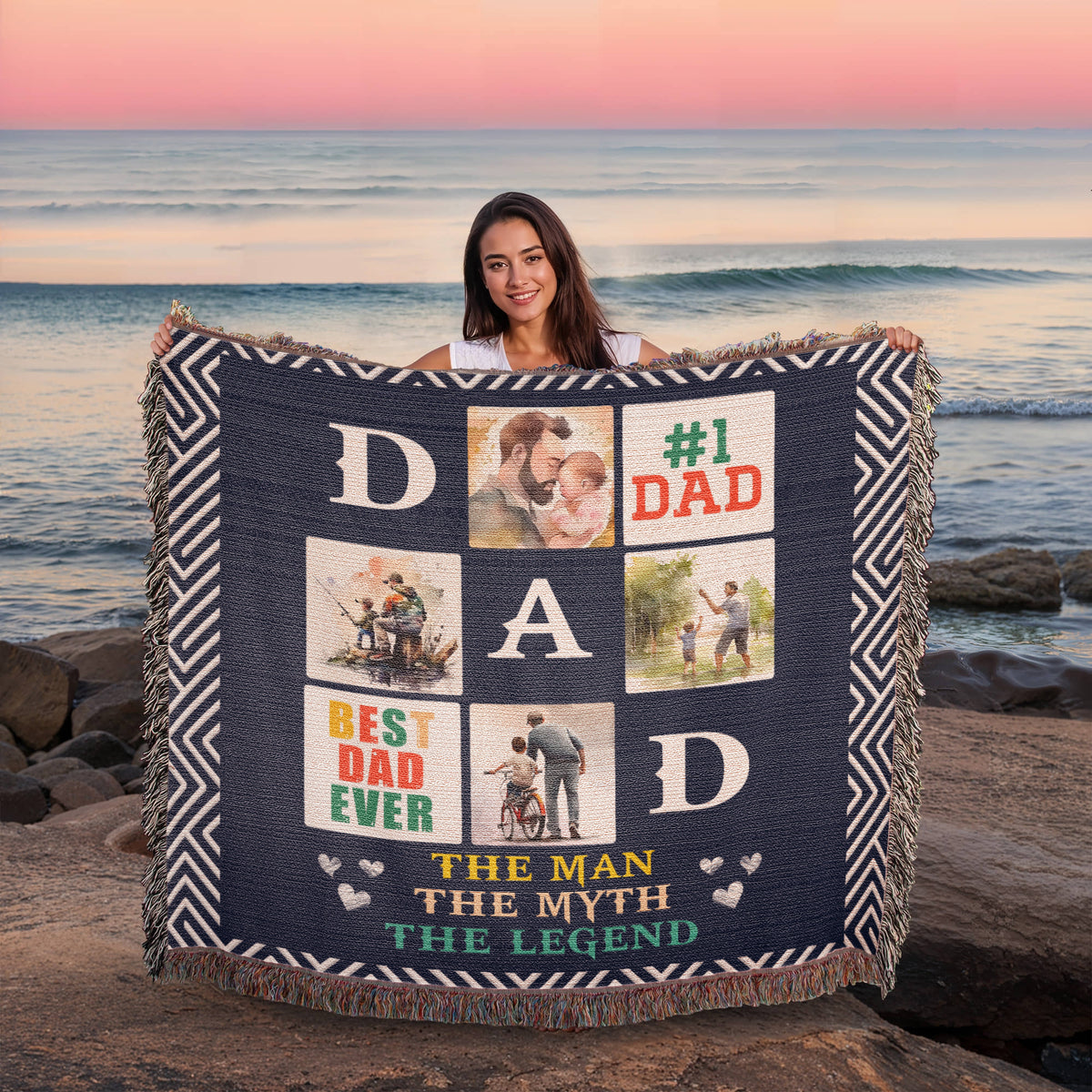 Best Dad Ever, The Man The Myth The Legend — Heirloom Woven Blanket