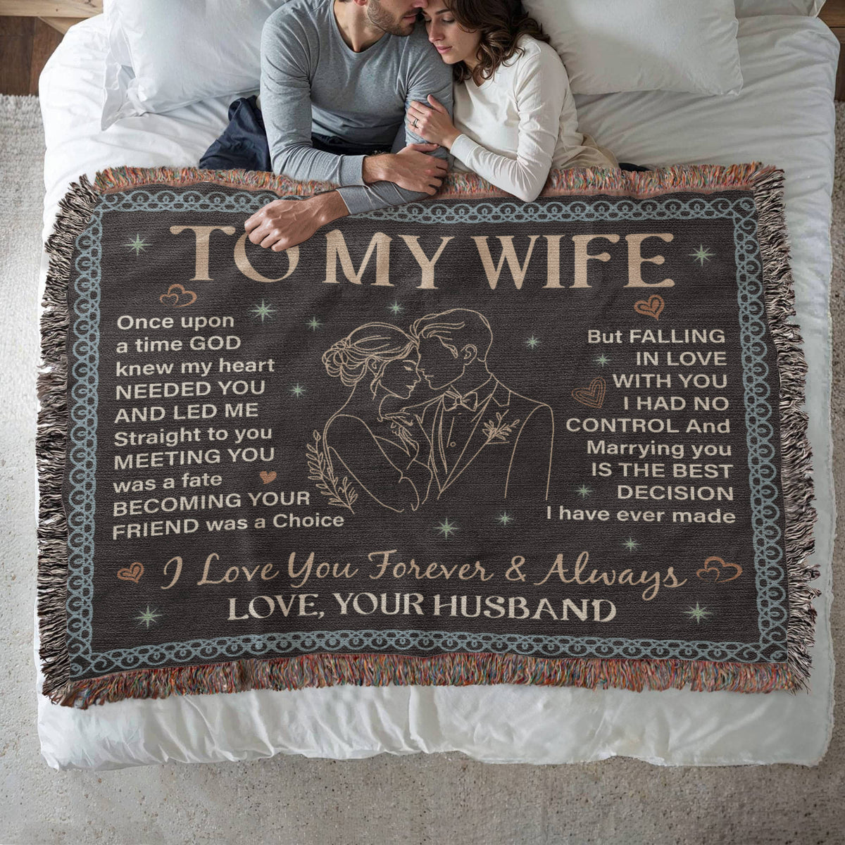 To My Wife, Forever & Always, Love Your Husband — Heirloom Woven Blanket
