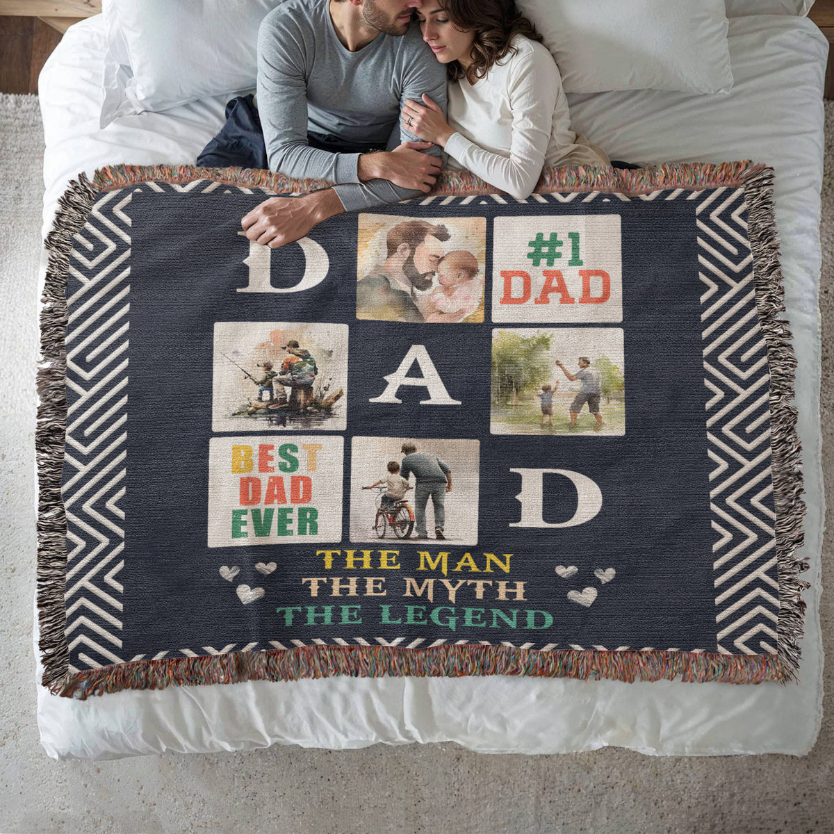 Best Dad Ever, The Man The Myth The Legend — Heirloom Woven Blanket