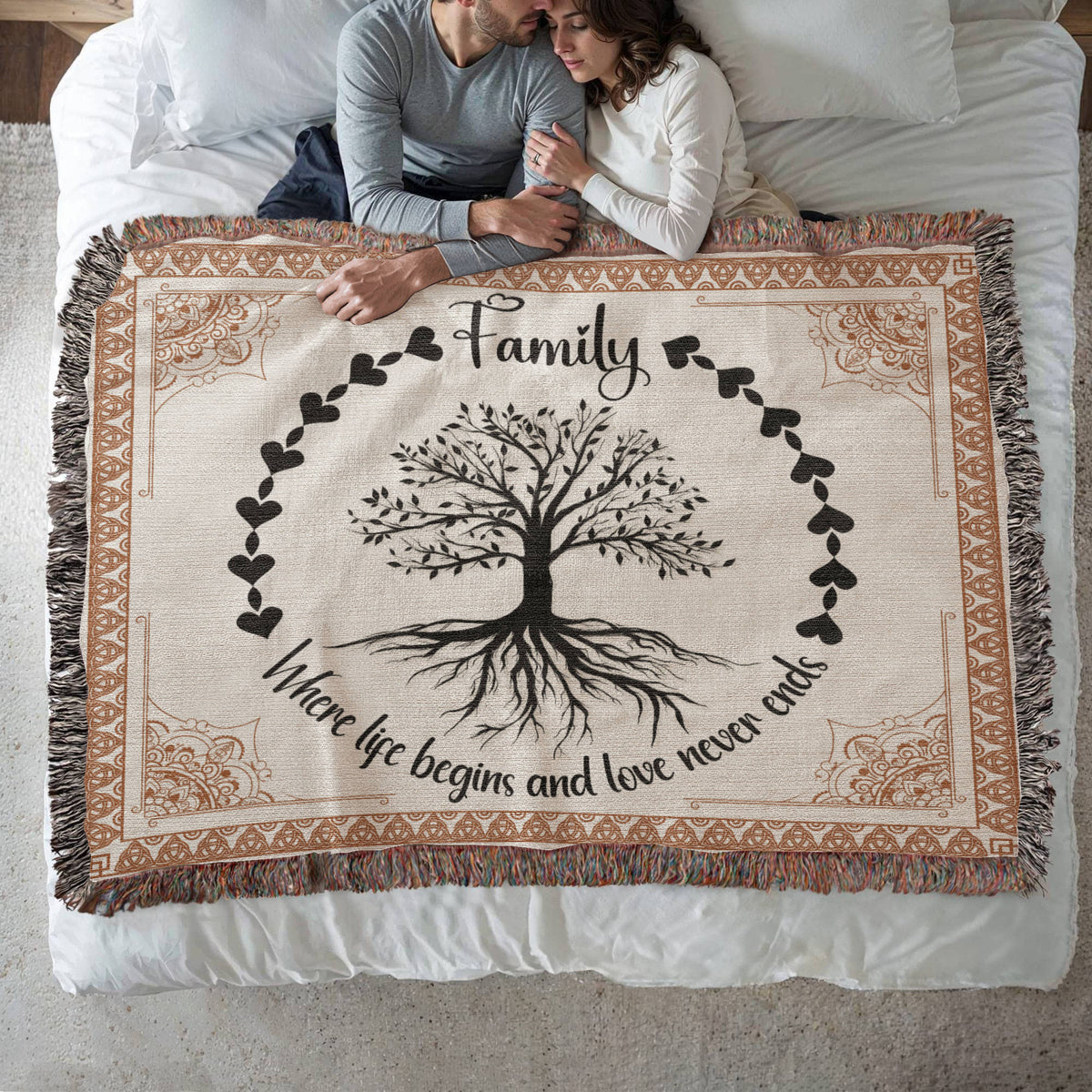 Family Tree, Where Life Begins — Heirloom Woven Blanket