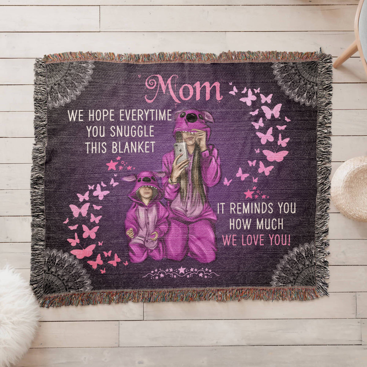 Grandpa, Feel Our Hugs (Sunflowers) — Heirloom Woven Blanket