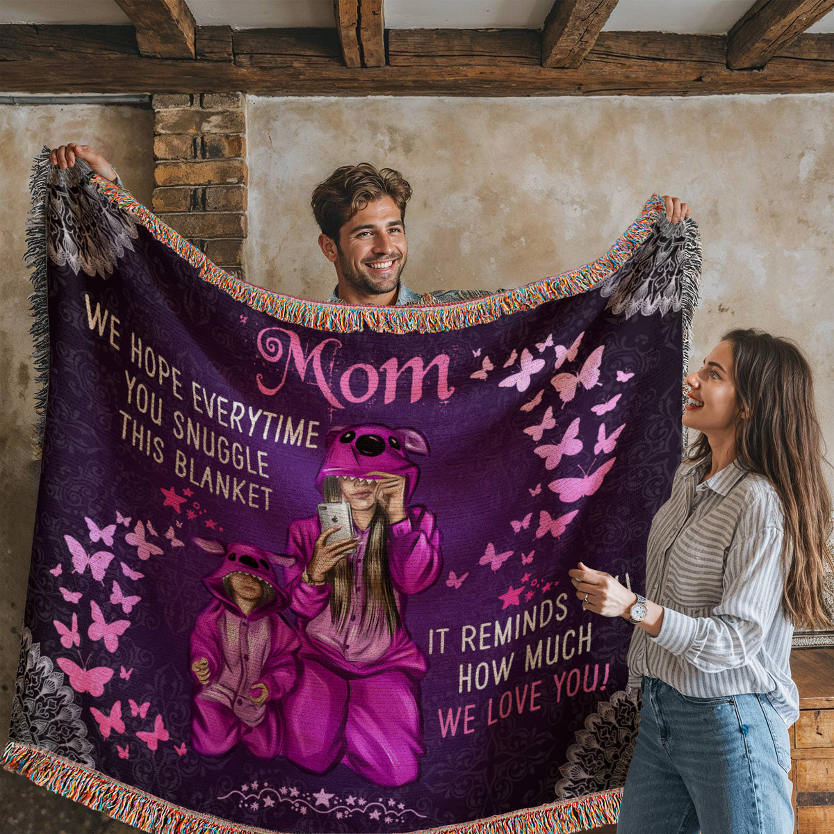 Grandpa, Feel Our Hugs (Sunflowers) — Heirloom Woven Blanket