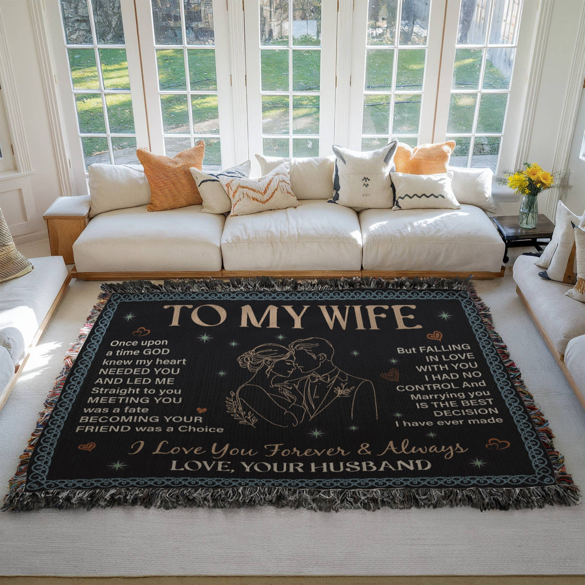 To My Wife, Forever & Always, Love Your Husband — Heirloom Woven Blanket