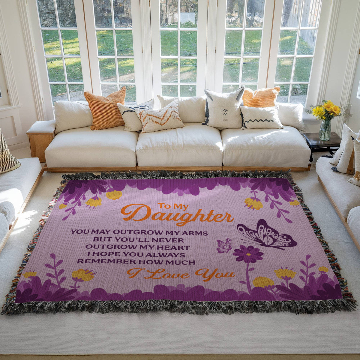 To My Daughter, Never Outgrow My Heart — Heirloom Woven Blanket