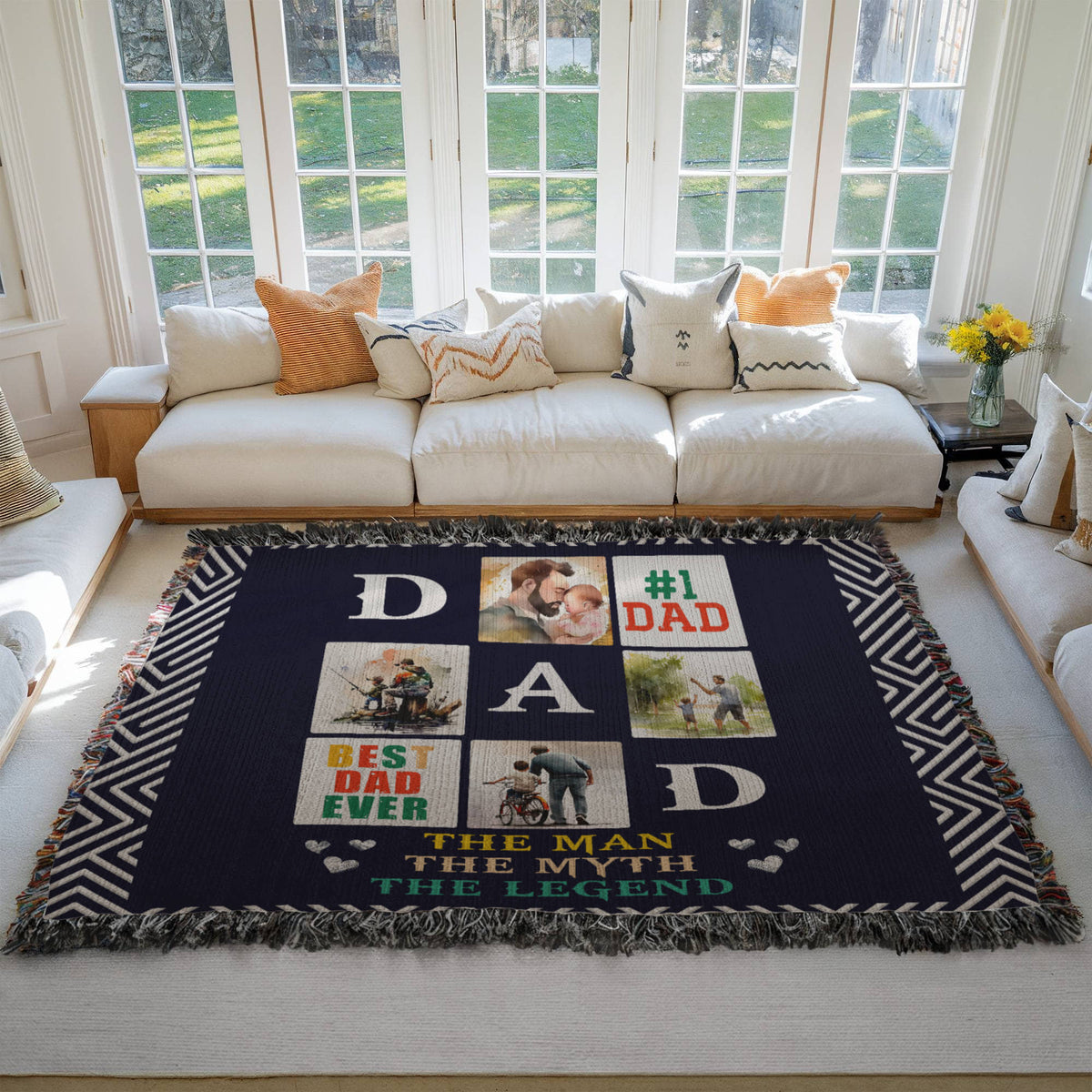 Best Dad Ever, The Man The Myth The Legend — Heirloom Woven Blanket