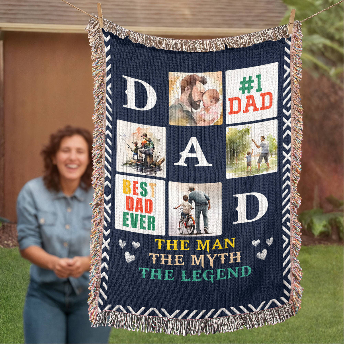 Best Dad Ever, The Man The Myth The Legend — Heirloom Woven Blanket