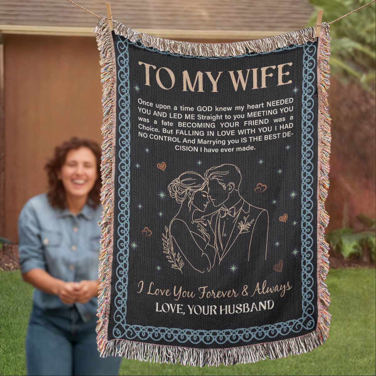 To My Wife, Forever & Always, Love Your Husband — Heirloom Woven Blanket