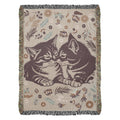 Two Kittens & Florals — Heirloom Woven Blanket
