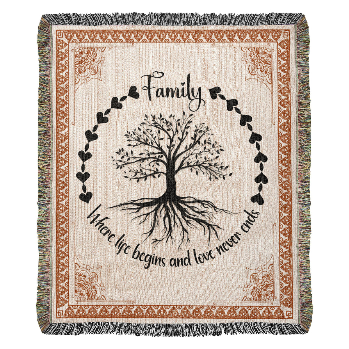 Family Tree, Where Life Begins — Heirloom Woven Blanket
