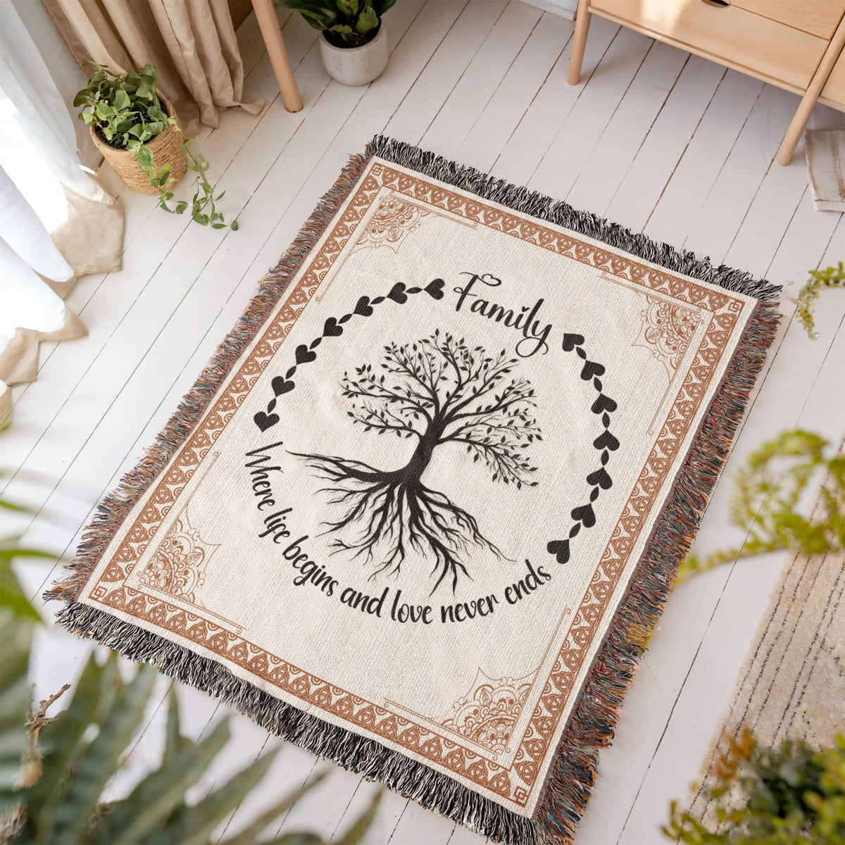 Family Tree, Where Life Begins — Heirloom Woven Blanket