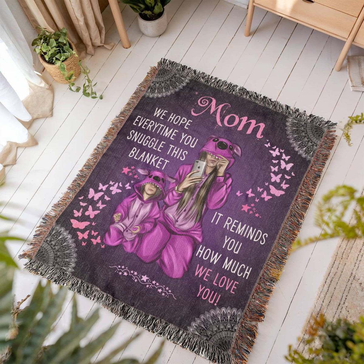 Grandpa, Feel Our Hugs (Sunflowers) — Heirloom Woven Blanket
