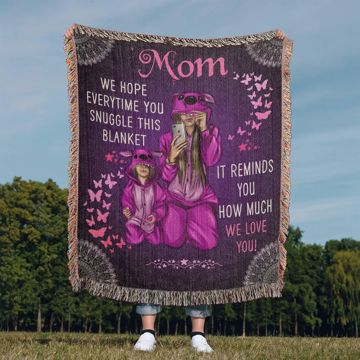 Grandpa, Feel Our Hugs (Sunflowers) — Heirloom Woven Blanket