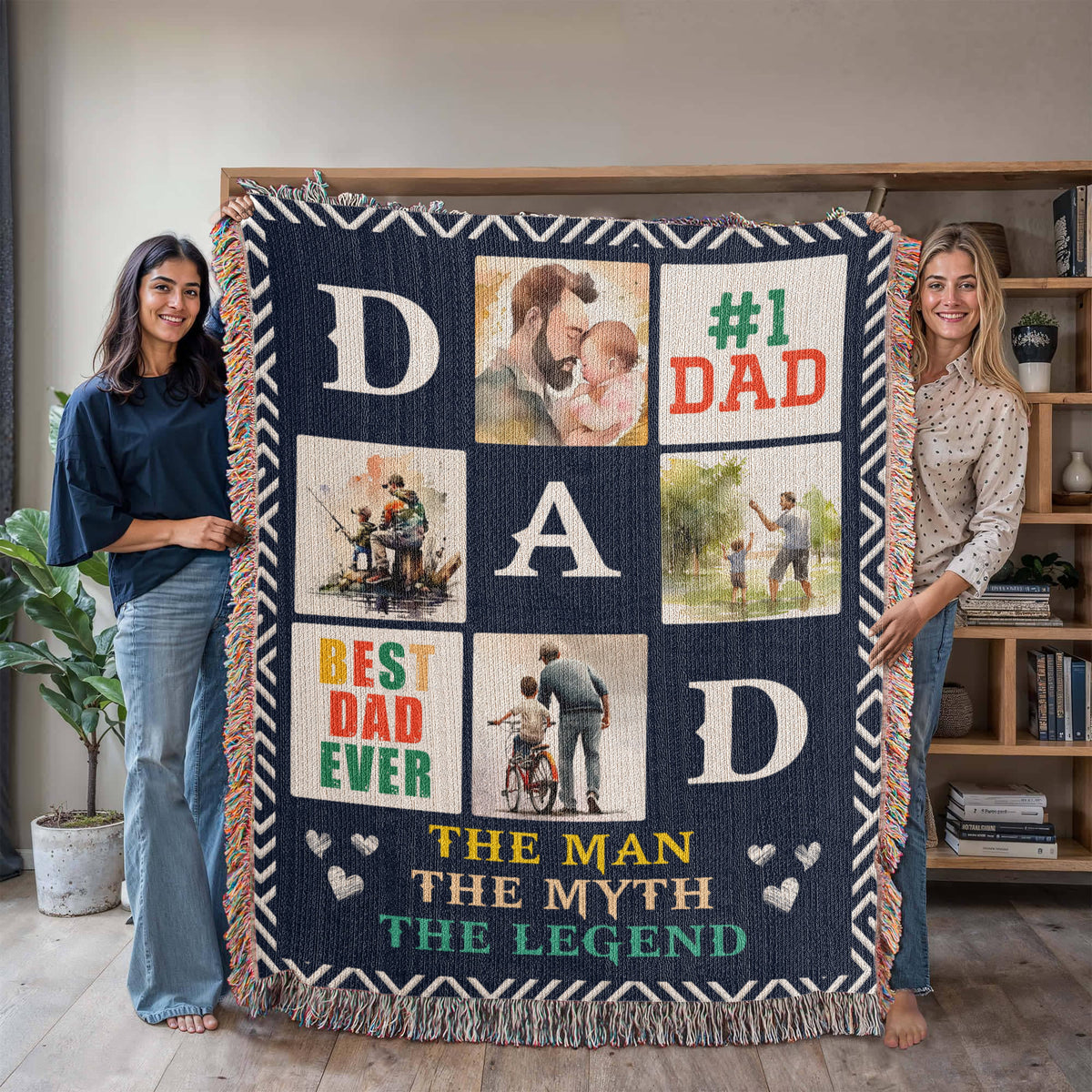 Best Dad Ever, The Man The Myth The Legend — Heirloom Woven Blanket