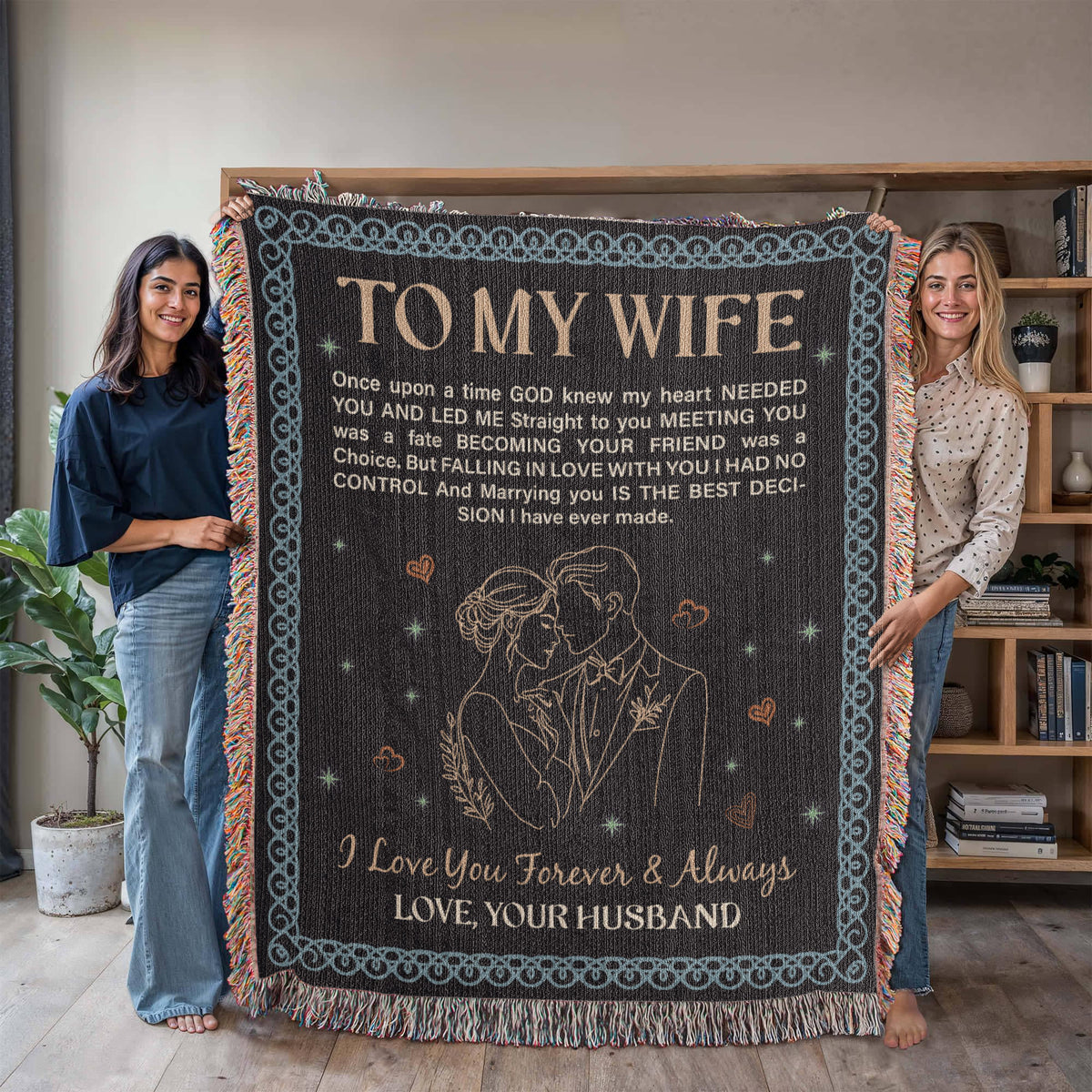 To My Wife, Forever & Always, Love Your Husband — Heirloom Woven Blanket