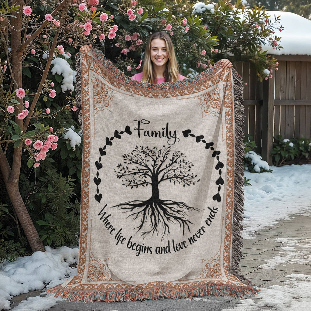 Family Tree, Where Life Begins — Heirloom Woven Blanket
