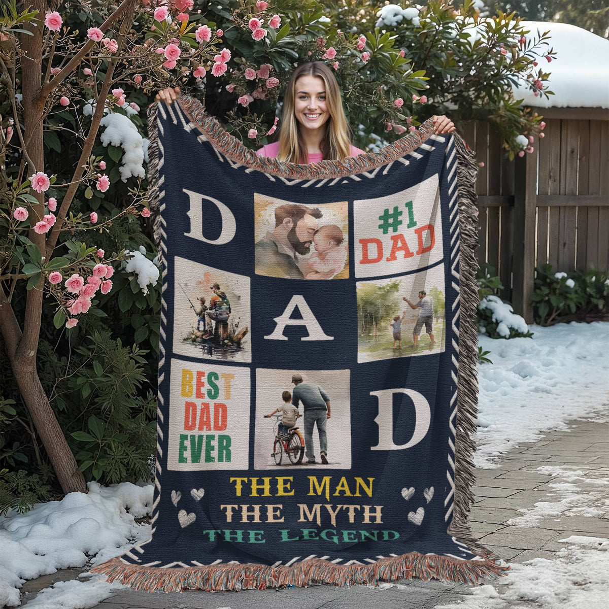 Best Dad Ever, The Man The Myth The Legend — Heirloom Woven Blanket