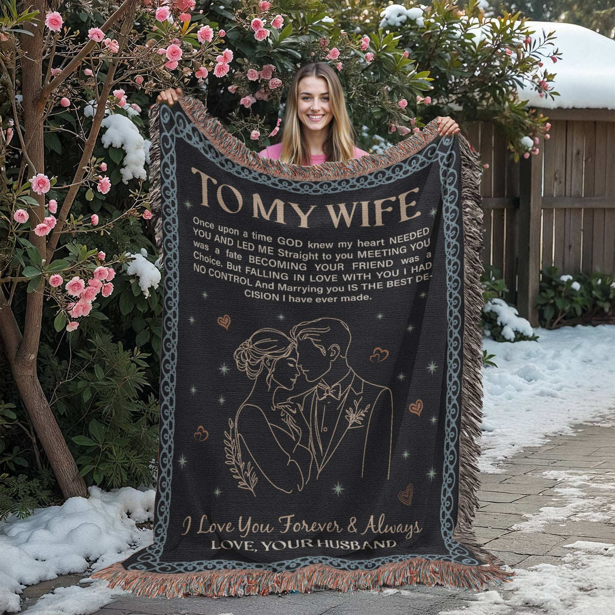 To My Wife, Forever & Always, Love Your Husband — Heirloom Woven Blanket