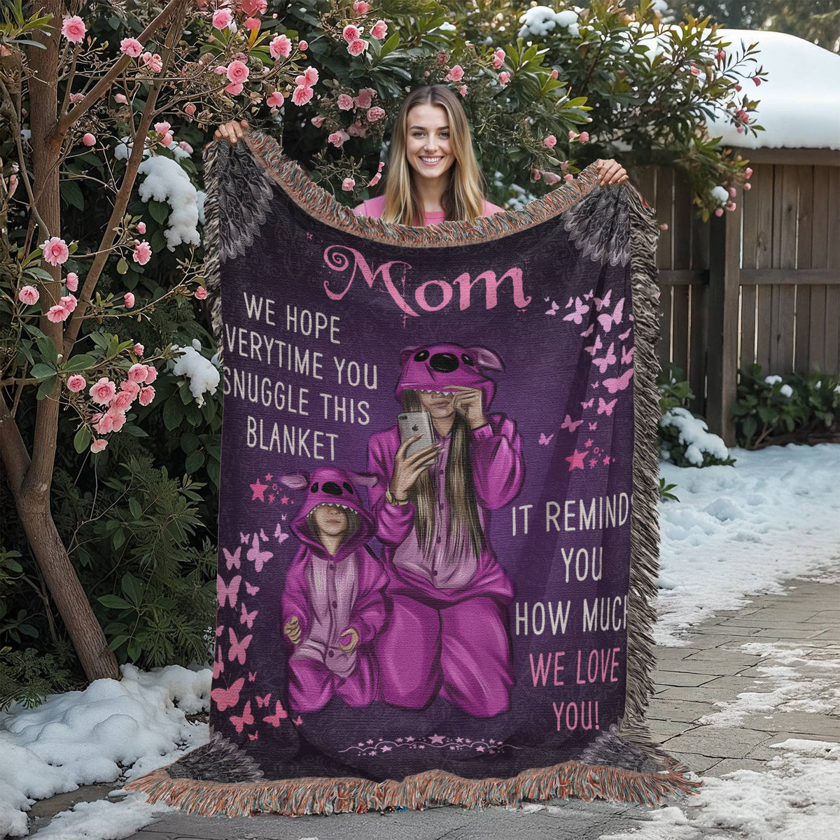 Grandpa, Feel Our Hugs (Sunflowers) — Heirloom Woven Blanket