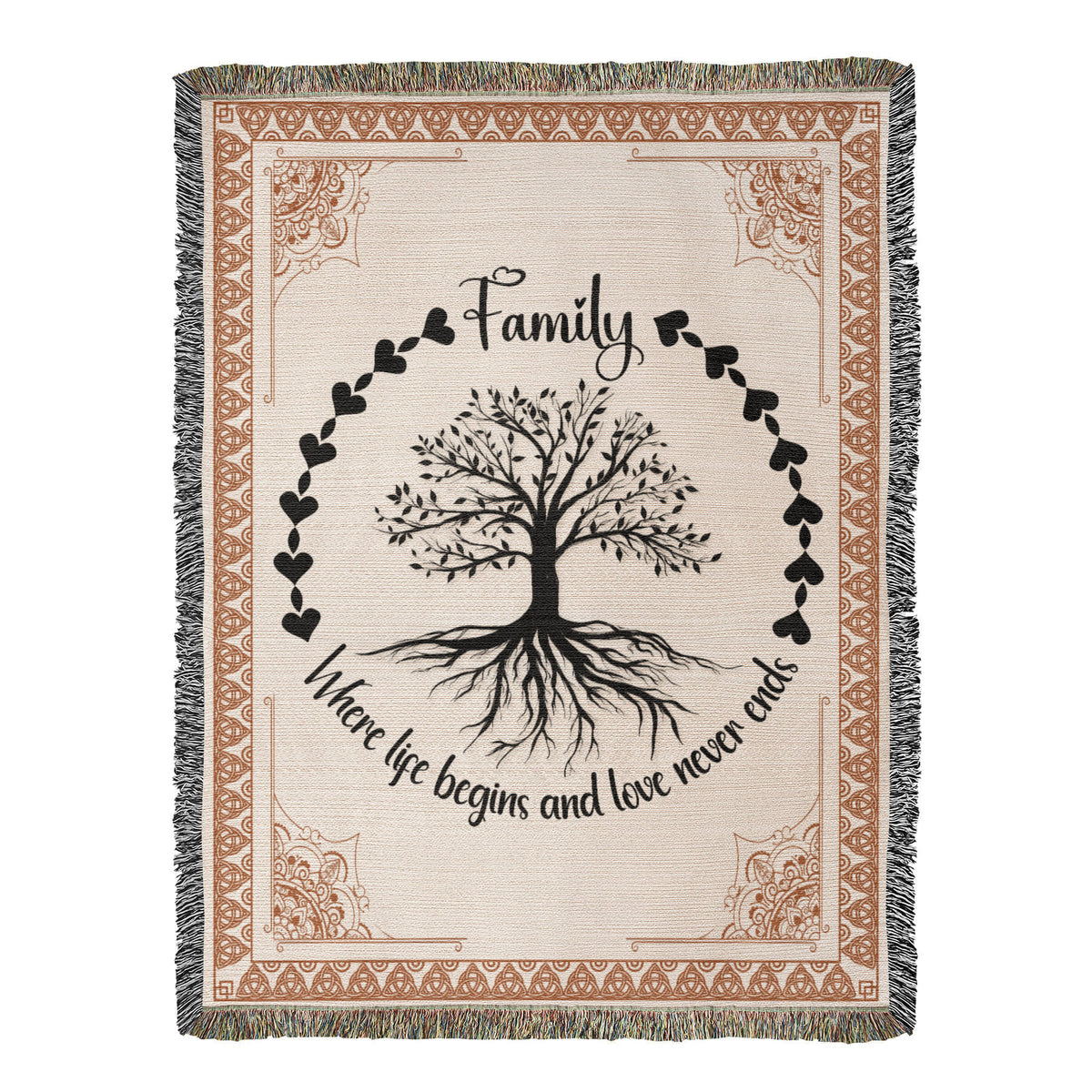 Family Tree, Where Life Begins — Heirloom Woven Blanket
