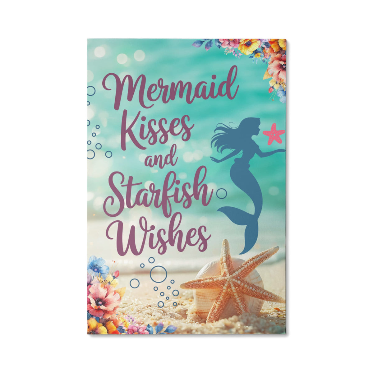 Mermaid Kisses And Starfish Wishes Gallery Wrapped Canvas