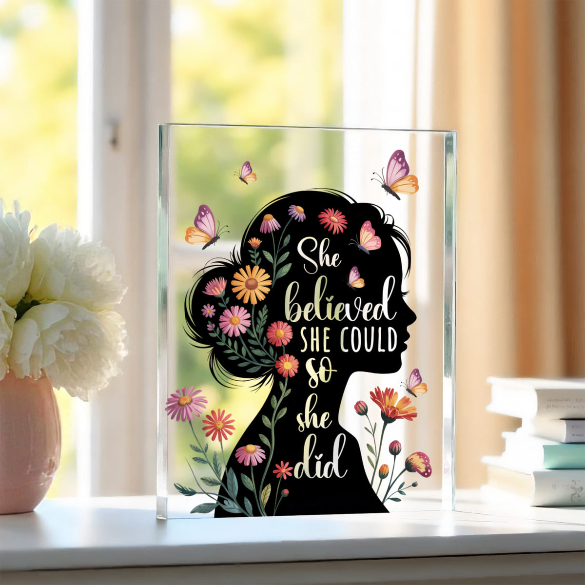 She Believed She Could So She Did Acrylic Block - Gift for Her