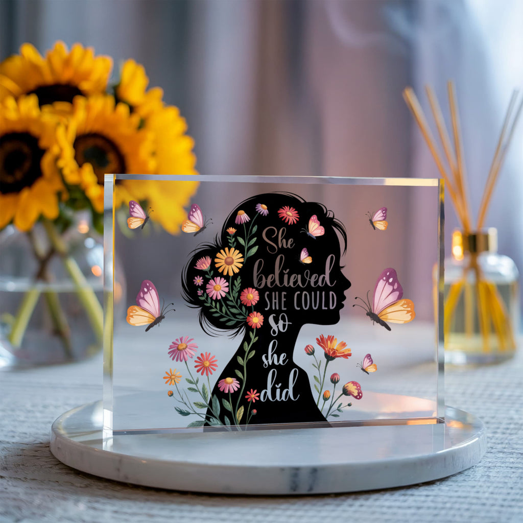 She Believed She Could So She Did Acrylic Block - Gift for Her