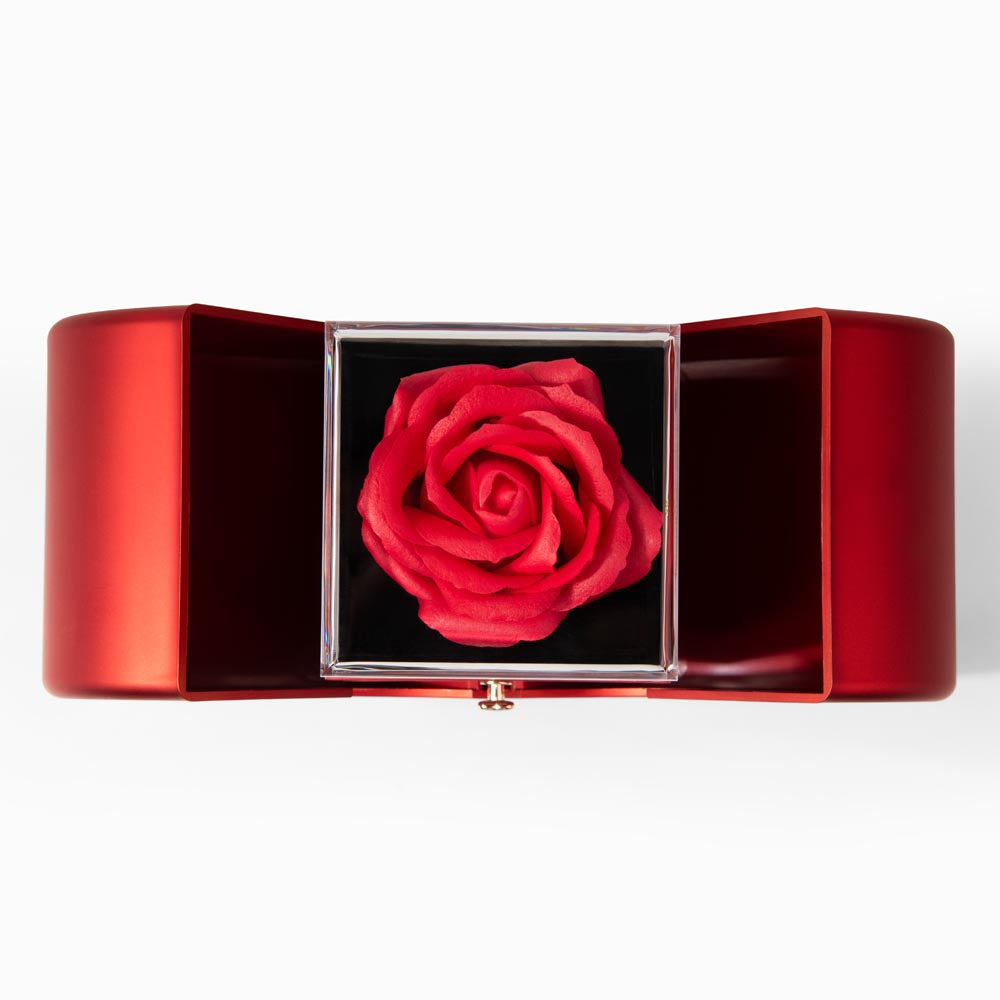 To My Mom Forever Love Necklace, Red Heart Rose Box Gift