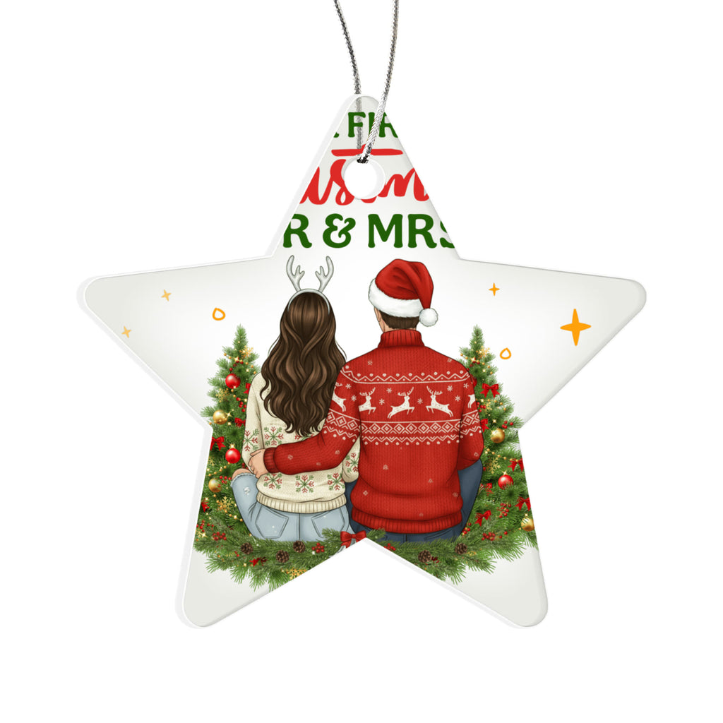 Our First Christmas As Mr & Mrs Acrylic Star Ornament
