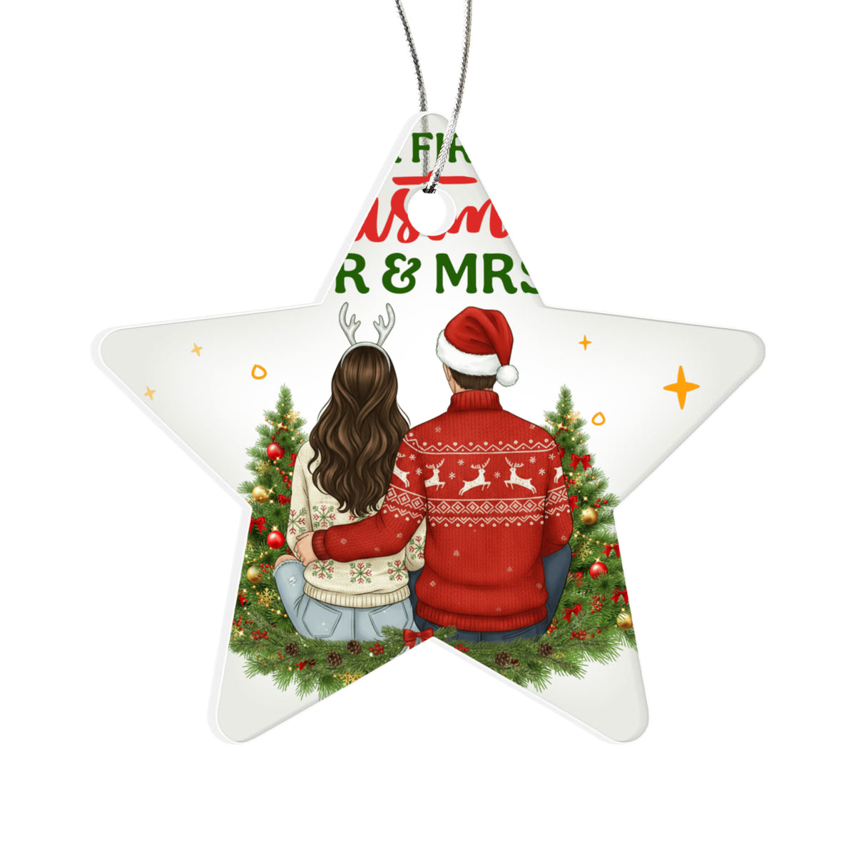 Our First Christmas As Mr & Mrs Acrylic Star Ornament