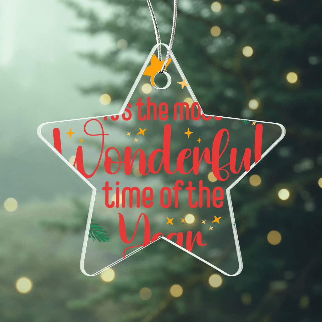 It's The Most Wonderful Time Of The Year Acrylic Star Ornament