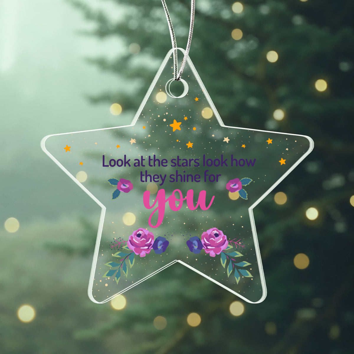 Look At The Stars Acrylic Star Ornament - Gift for Friend