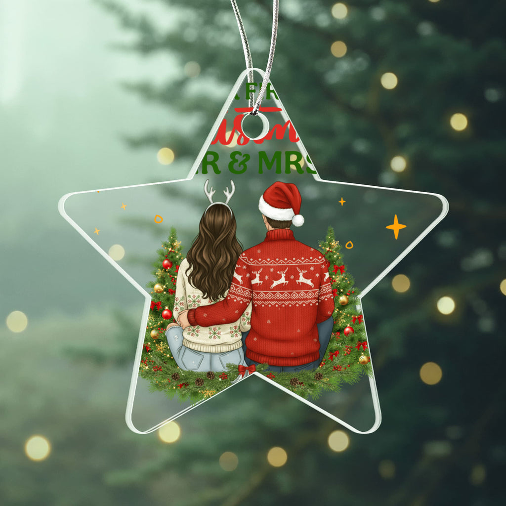 Our First Christmas As Mr & Mrs Acrylic Star Ornament
