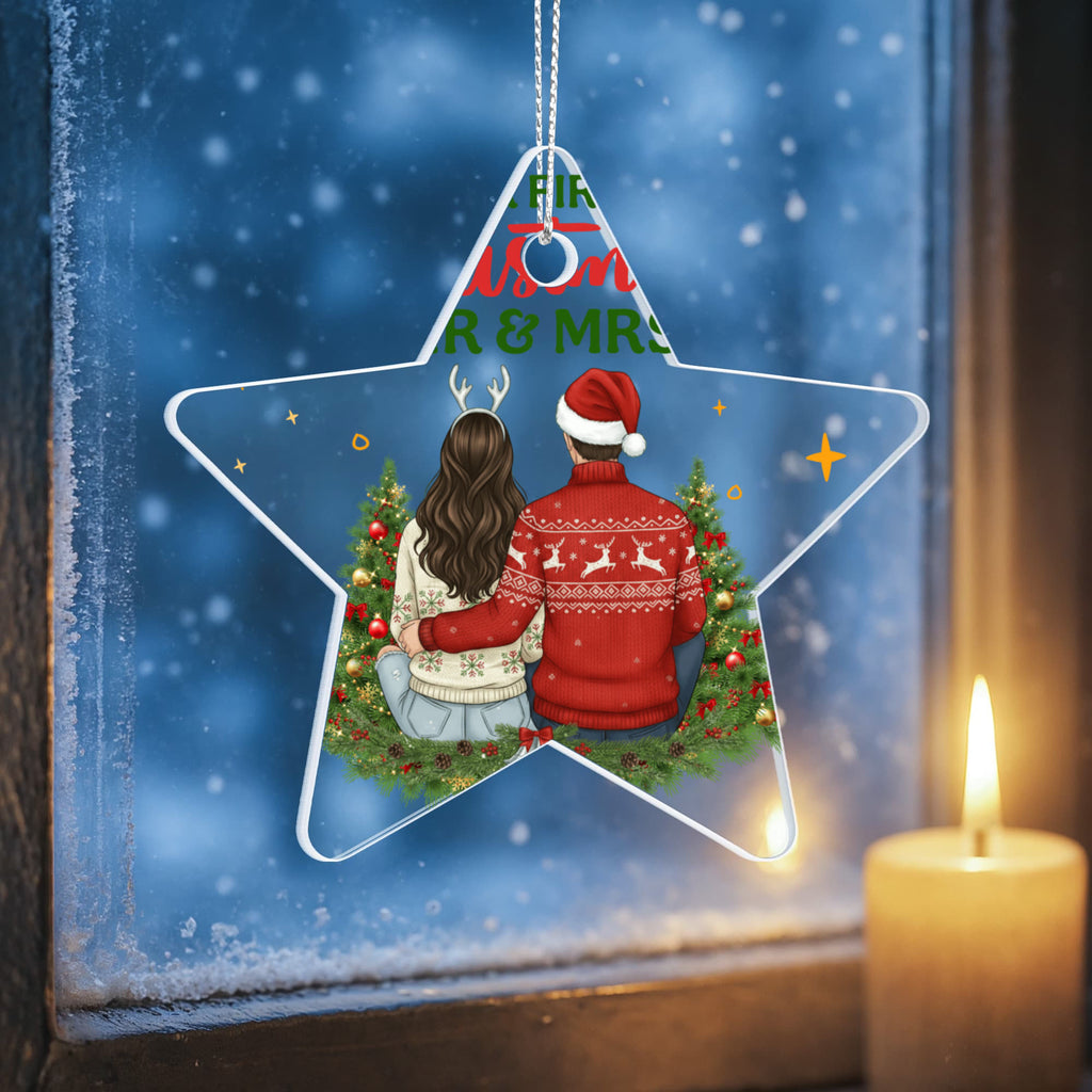Our First Christmas As Mr & Mrs Acrylic Star Ornament