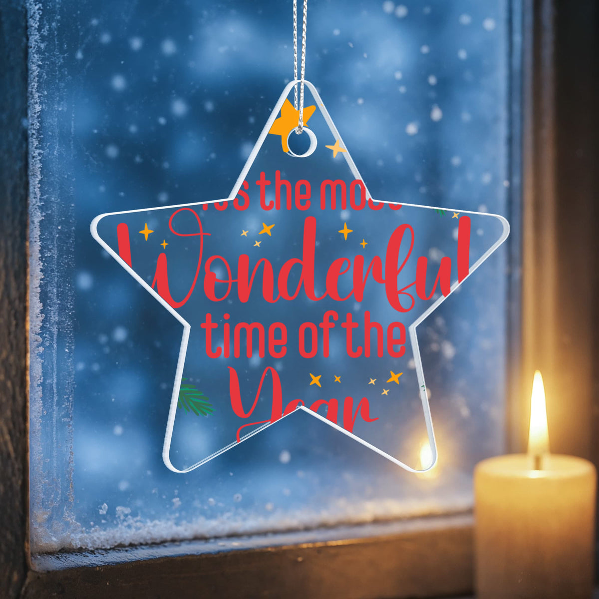 It's The Most Wonderful Time Of The Year Acrylic Star Ornament